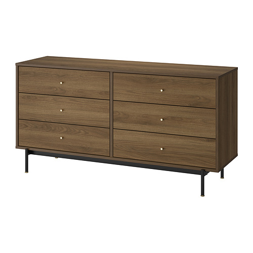 RÅDMANSÖ - chest of 6 drawers, brown walnut effect, 159x48x81 cm | IKEA Taiwan Online - PE962859_S4
