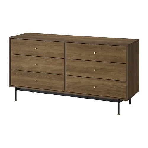 RÅDMANSÖ - 抽屜櫃/6抽, 棕色 胡桃木紋, 159x48x81 公分 | IKEA 線上購物 - PE962859_S4