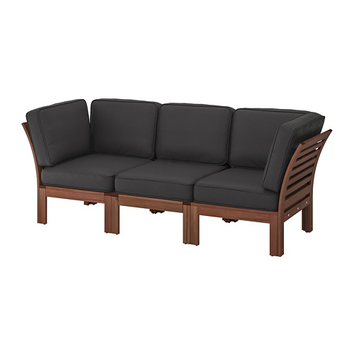 ÄPPLARÖ - 3-seat modular sofa, outdoor, brown stained/Järpön/Duvholmen anthracite | IKEA Taiwan Online - PE761672_S4