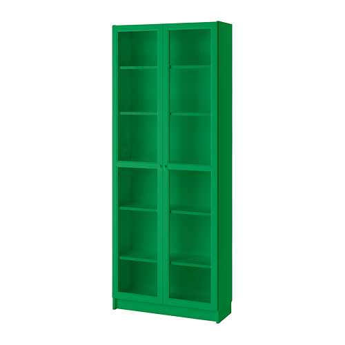 BILLY bookcase with glass-doors