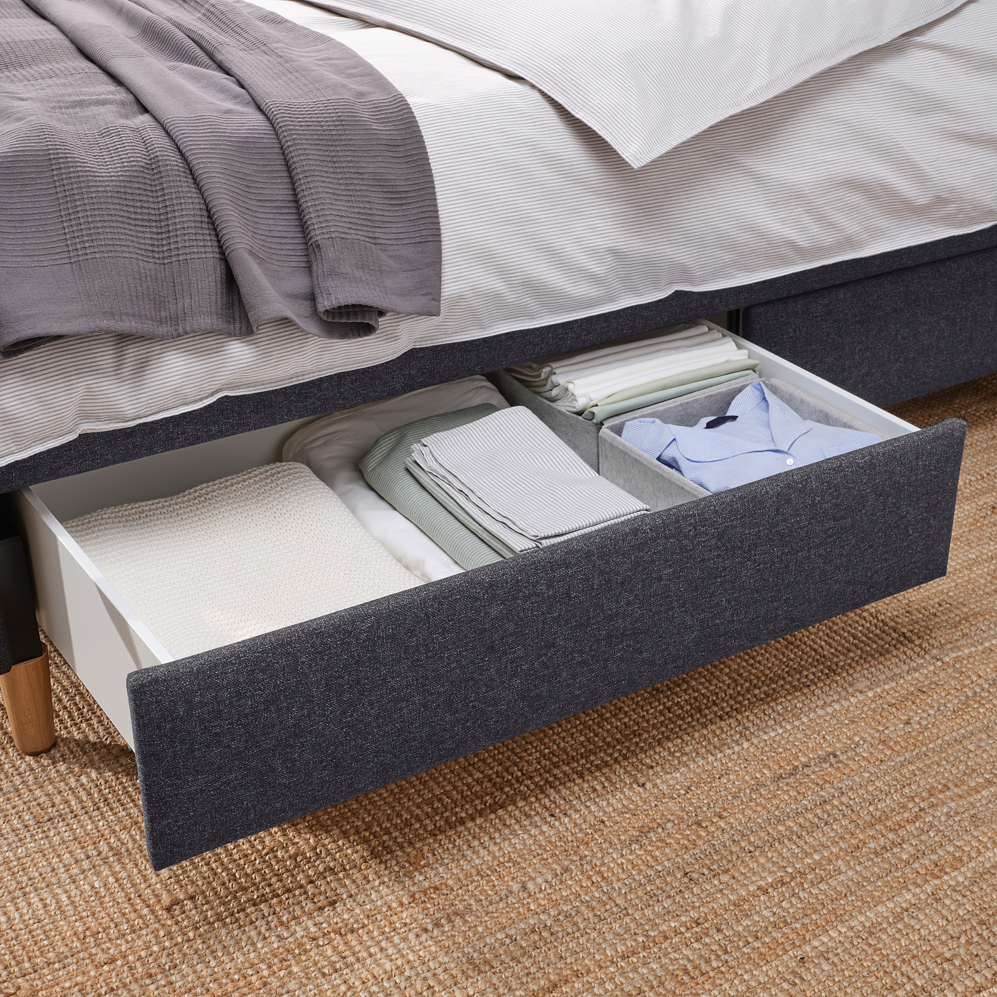 IDANÄS upholstered storage bed