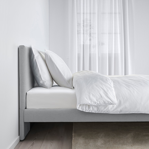 GLADSTAD - 雙人軟墊式床框, 淺灰色, 附床底板條底座 | IKEA 線上購物 - PE816242_S4