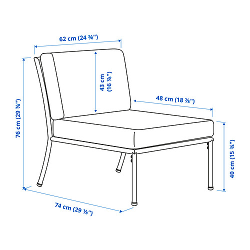 SEGERÖN seat sec for modular sofa, outdoor