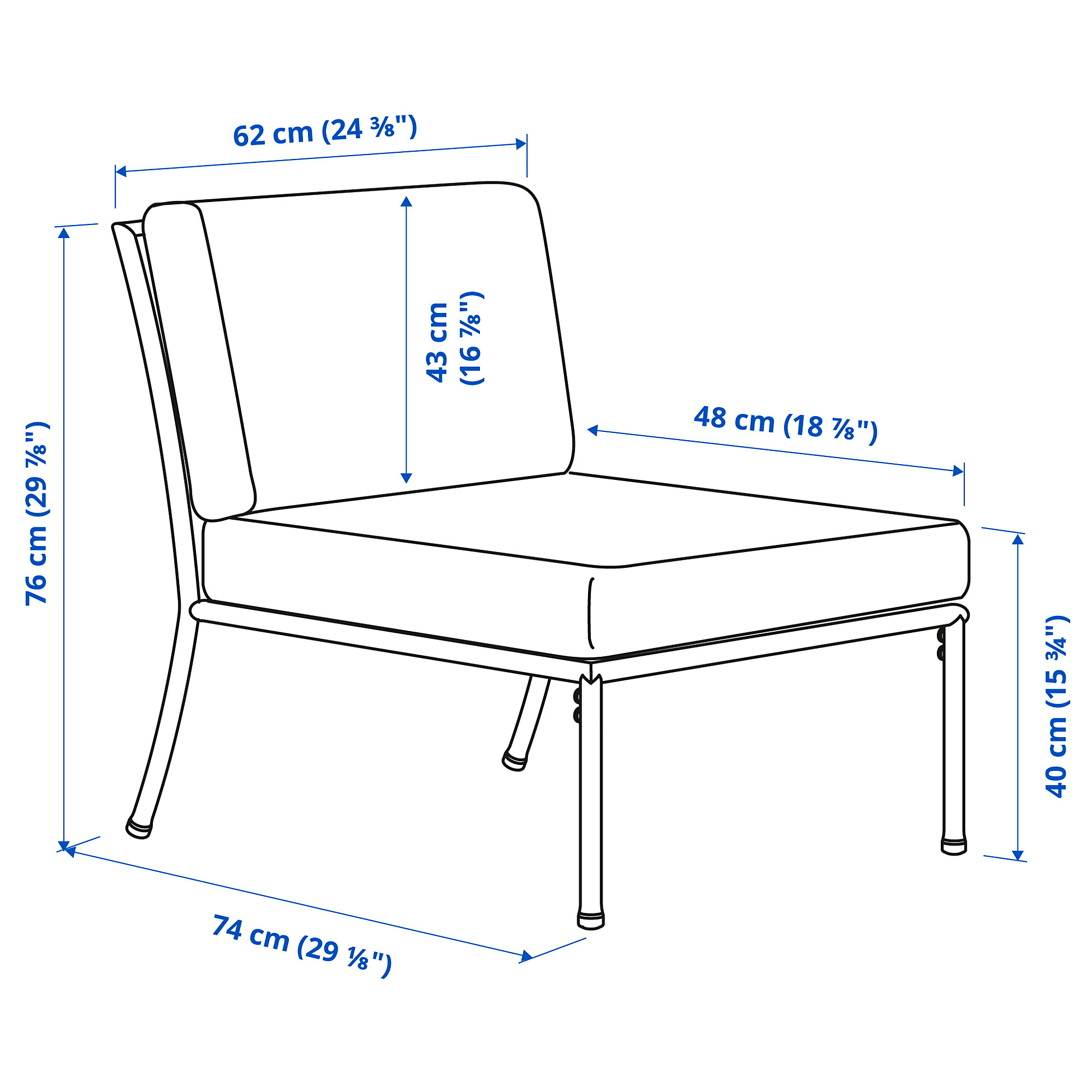 SEGERÖN seat sec for modular sofa, outdoor