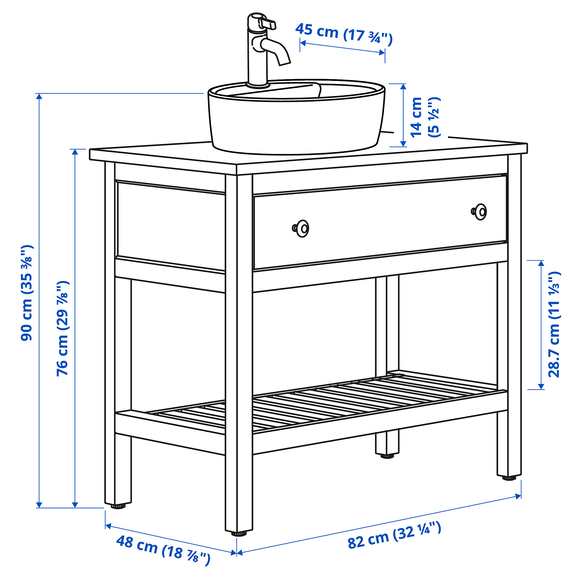 HEMNES/TÖRNVIKEN 開放式洗臉盆櫃/抽屜/洗臉盆/水龍頭