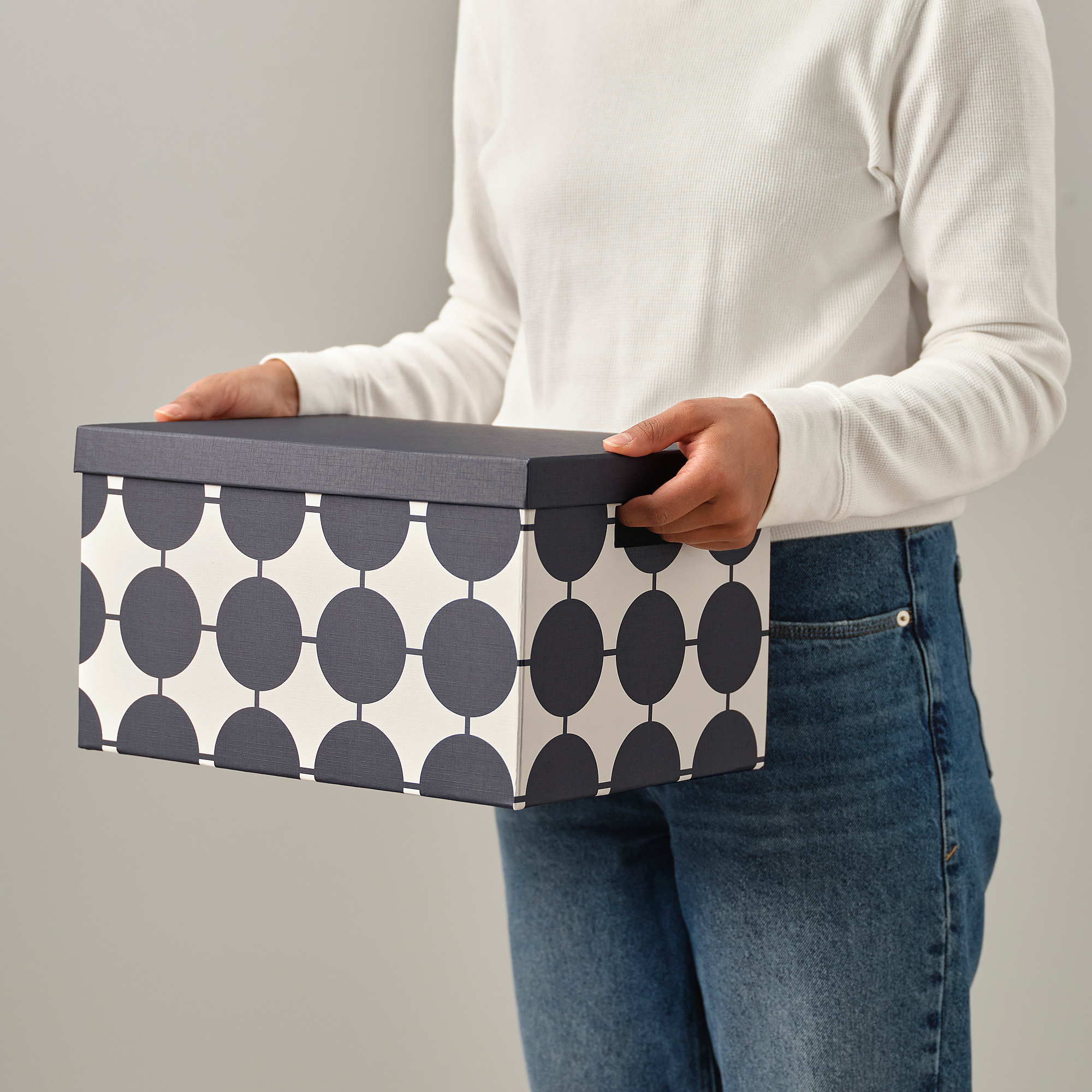 TJENA storage box with lid