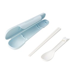 MIDDAGSGÄST - chopsticks and spoon set with case, pink | IKEA Taiwan Online - PE781386_S3