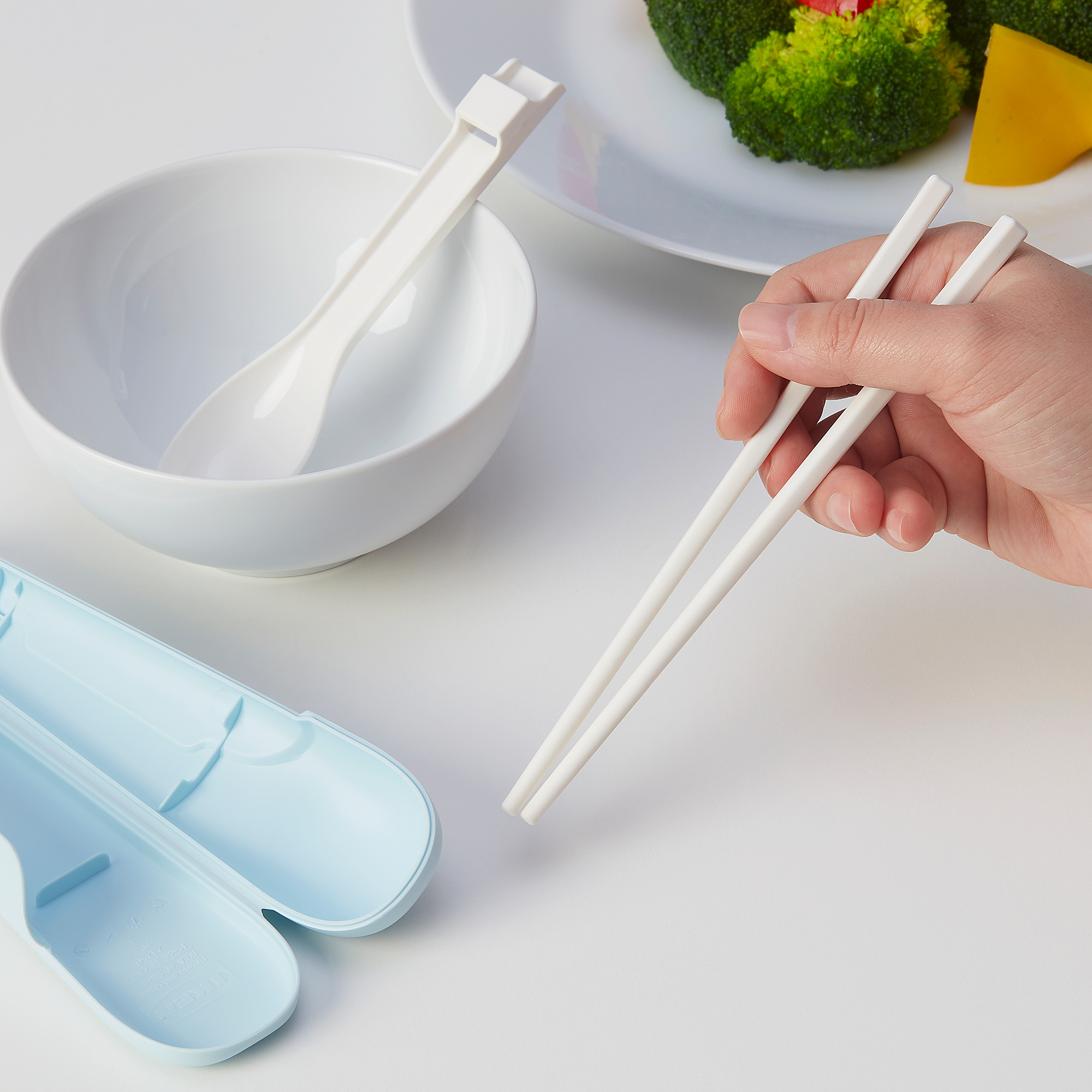 MIDDAGSGÄST chopsticks and spoon set with case