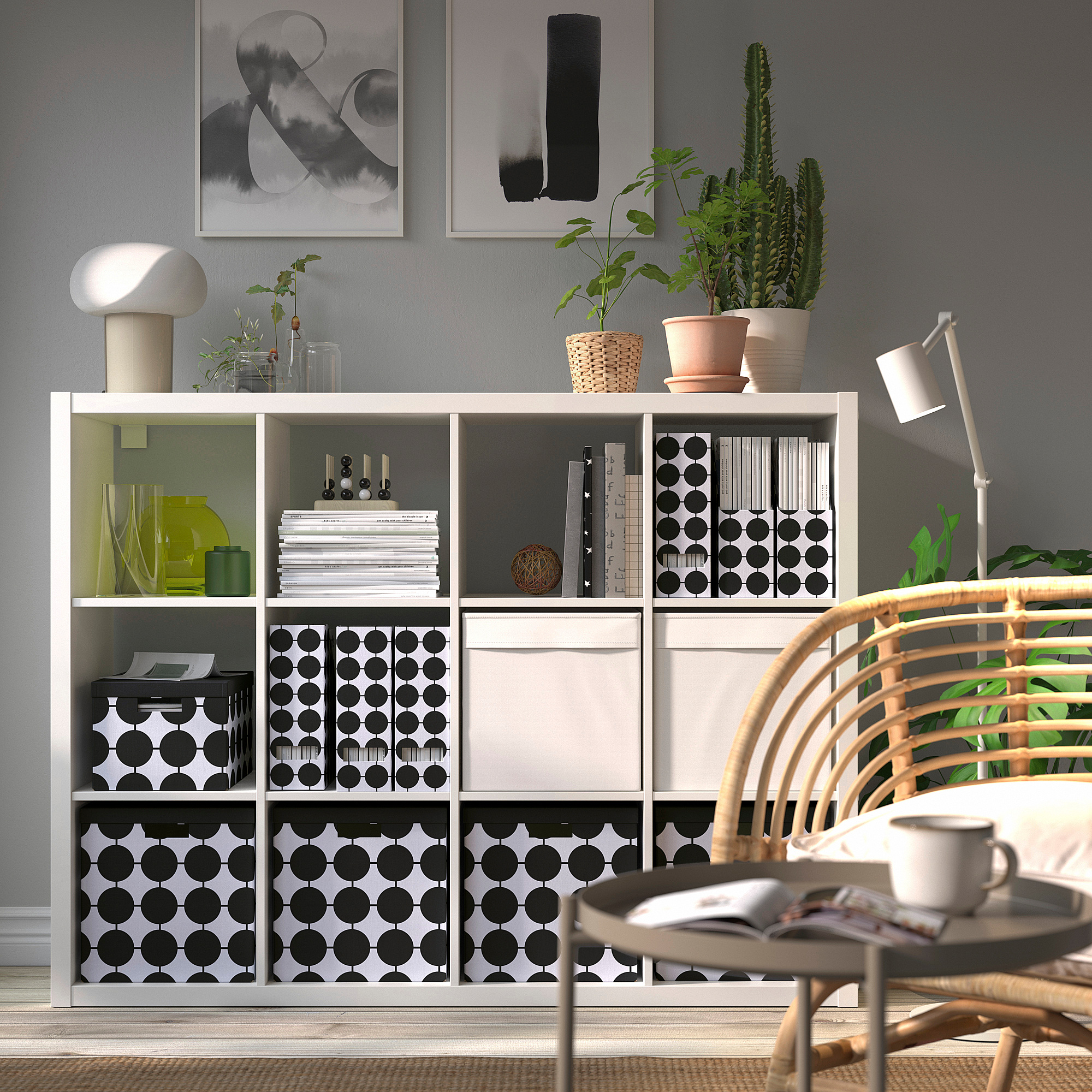 TJENA storage box with lid