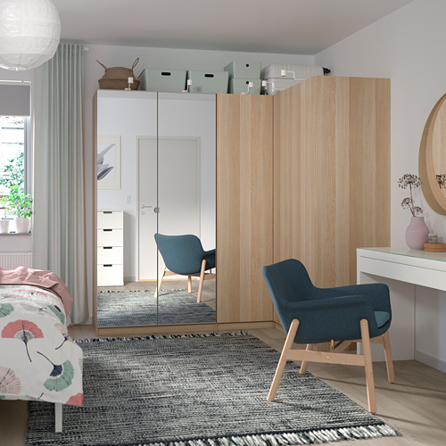 FORSAND - door with hinges, white stained oak effect | IKEA Taiwan Online - PE723995_S4