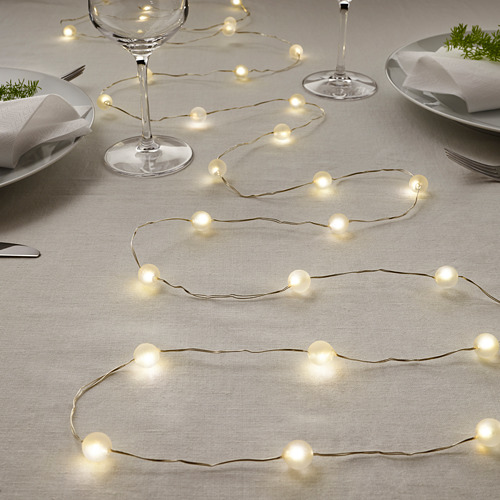SNÖYRA - LED裝飾燈串/40個燈泡, 室內/電池式 銀色 | IKEA 線上購物 - PE674258_S4