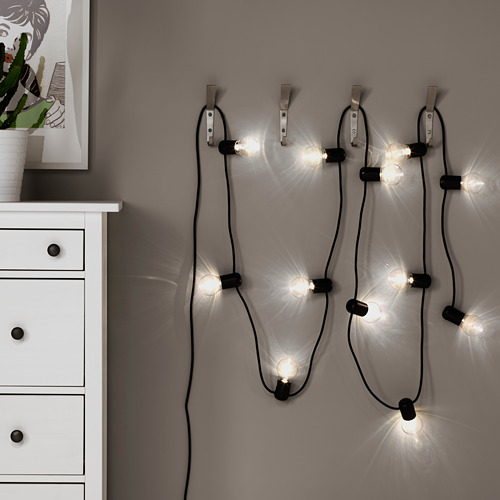 SVARTRÅ - LED裝飾燈串/12個燈泡, 黑色/戶外用 | IKEA 線上購物 - PE584615_S4