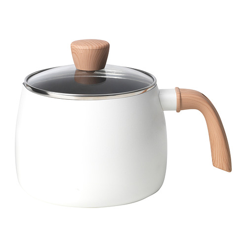 MANGOFISK - saucepan with lid, non-stick coating/white, 2.3 l | IKEA Taiwan Online - PE897993_S4