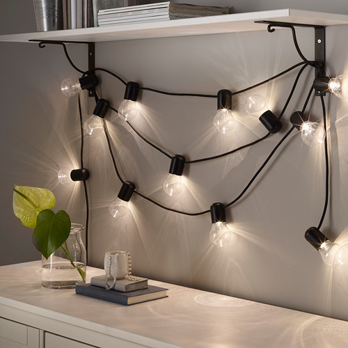 SVARTRÅ - LED裝飾燈串/12個燈泡, 黑色/戶外用 | IKEA 線上購物 - PE694320_S4
