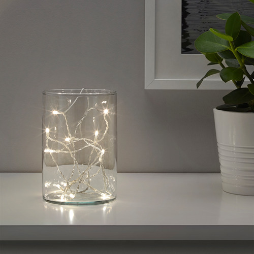LEDFYR - LED lighting chain with 12 lights, indoor/battery-operated silver-colour | IKEA Taiwan Online - PE677039_S4