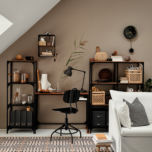 FJÄLLBO/KULLABERG/GULLHULT - desk and storage combination, and swivel chair black/pine | IKEA Taiwan Online - PE816392_S4