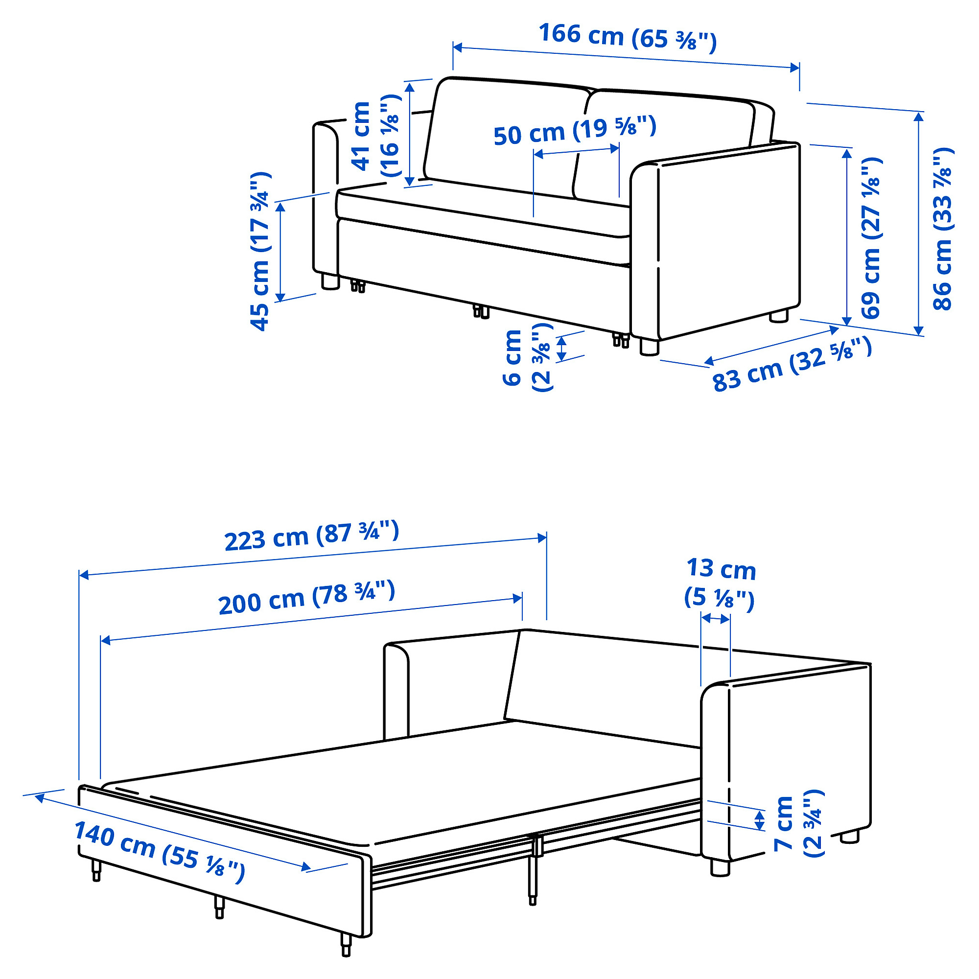 PÄRUP 2-seat sofa-bed