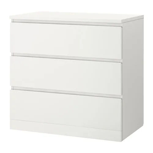 MALM - 抽屜櫃/3抽, 白色, 80x78 公分 | IKEA 線上購物 - PE621342_S4