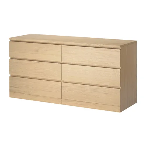 MALM - 抽屜櫃/6抽, 實木貼皮, 染白橡木 | IKEA 線上購物 - PE621346_S4