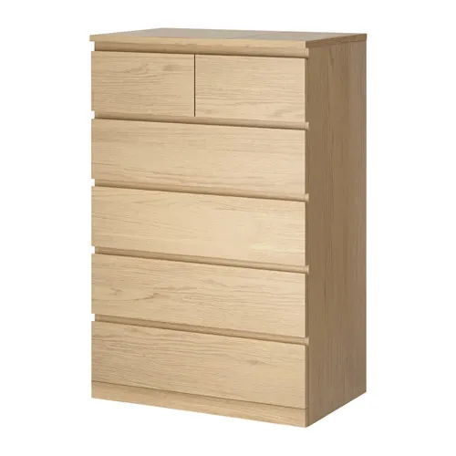 MALM - 抽屜櫃/6抽, 實木貼皮, 染白橡木 | IKEA 線上購物 - PE621354_S4