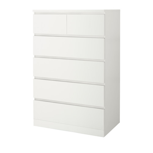 MALM - 抽屜櫃/6抽, 白色 | IKEA 線上購物 - PE621335_S4