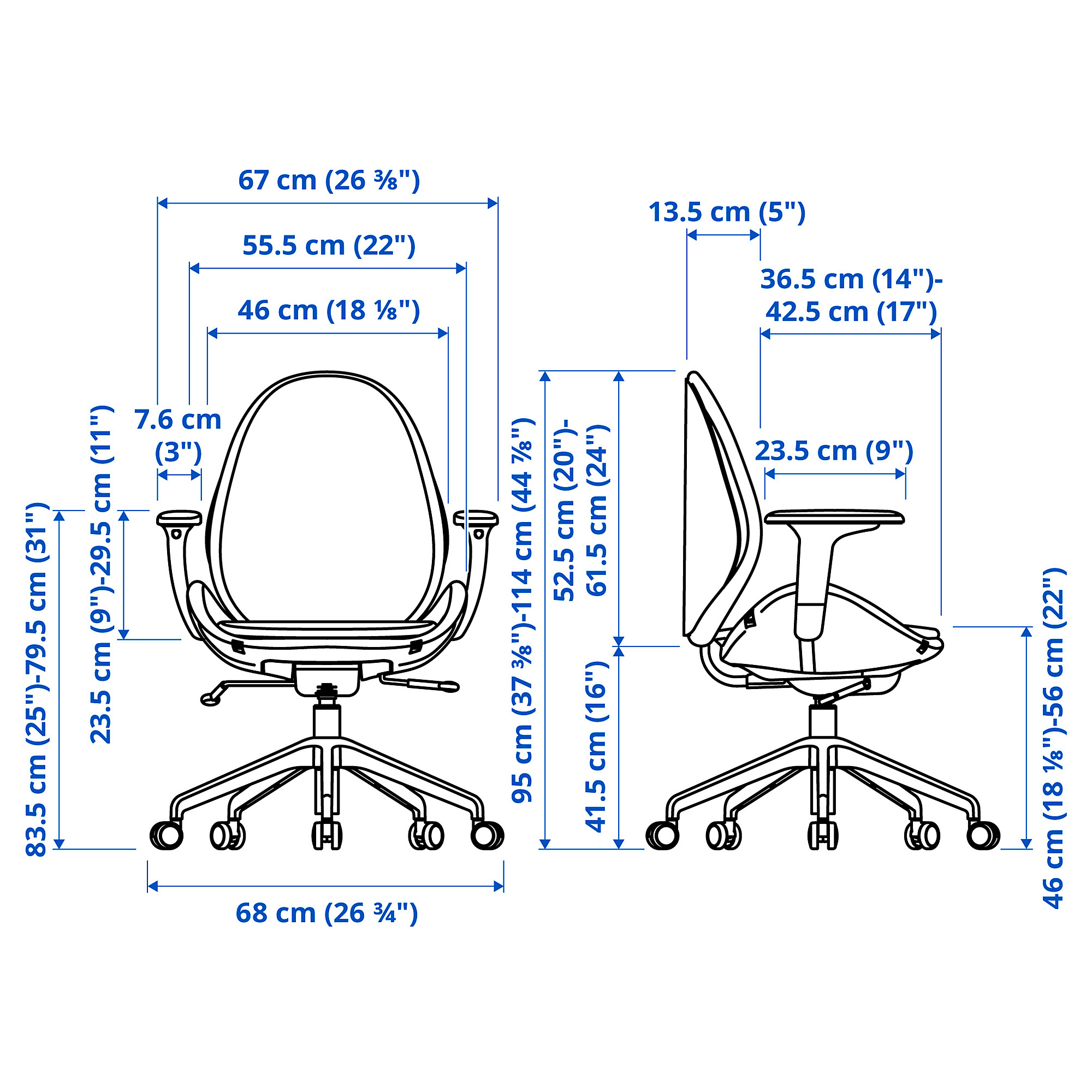 HATTEFJÄLL office chair with armrests