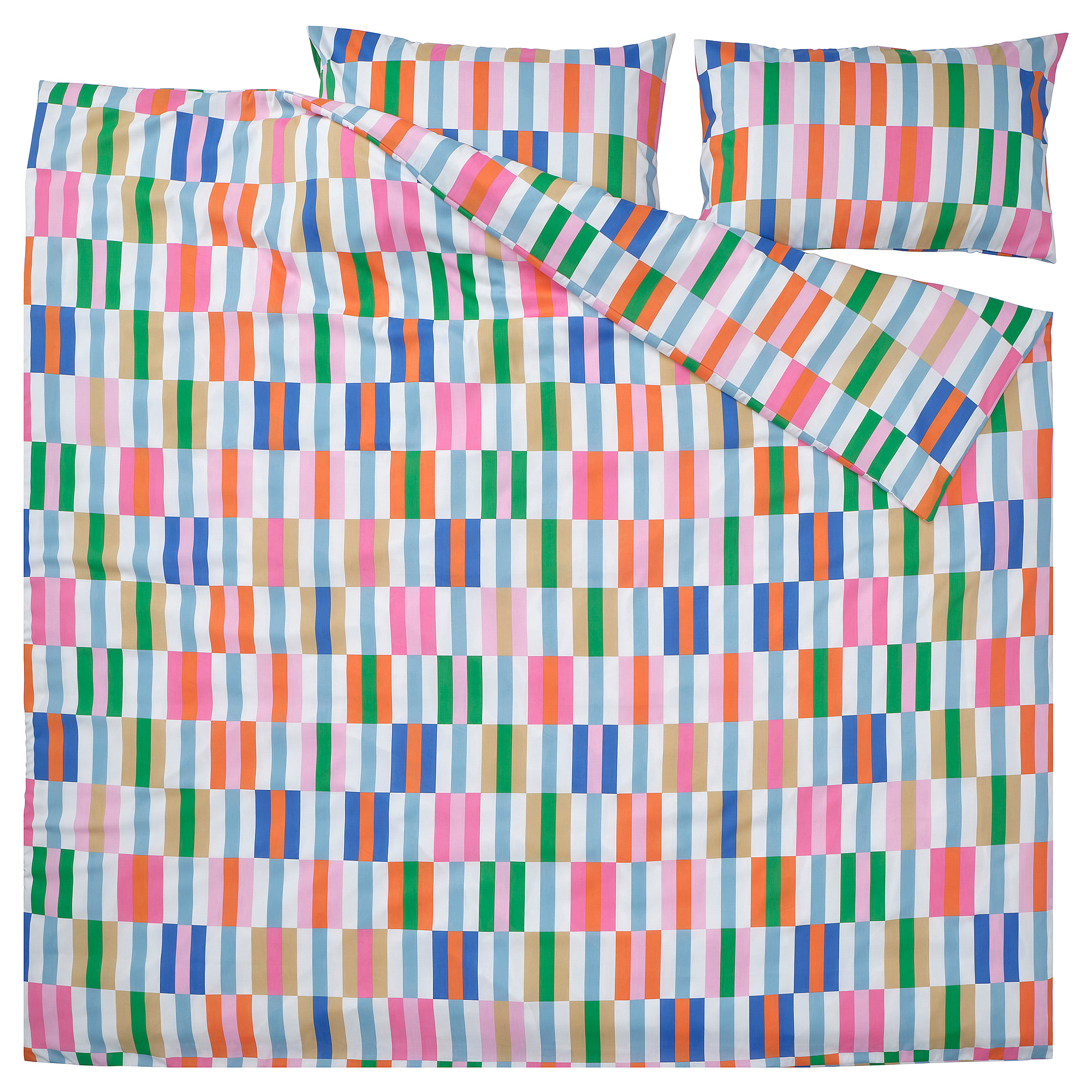 KLIBBKORSÖRT duvet cover and 2 pillowcases
