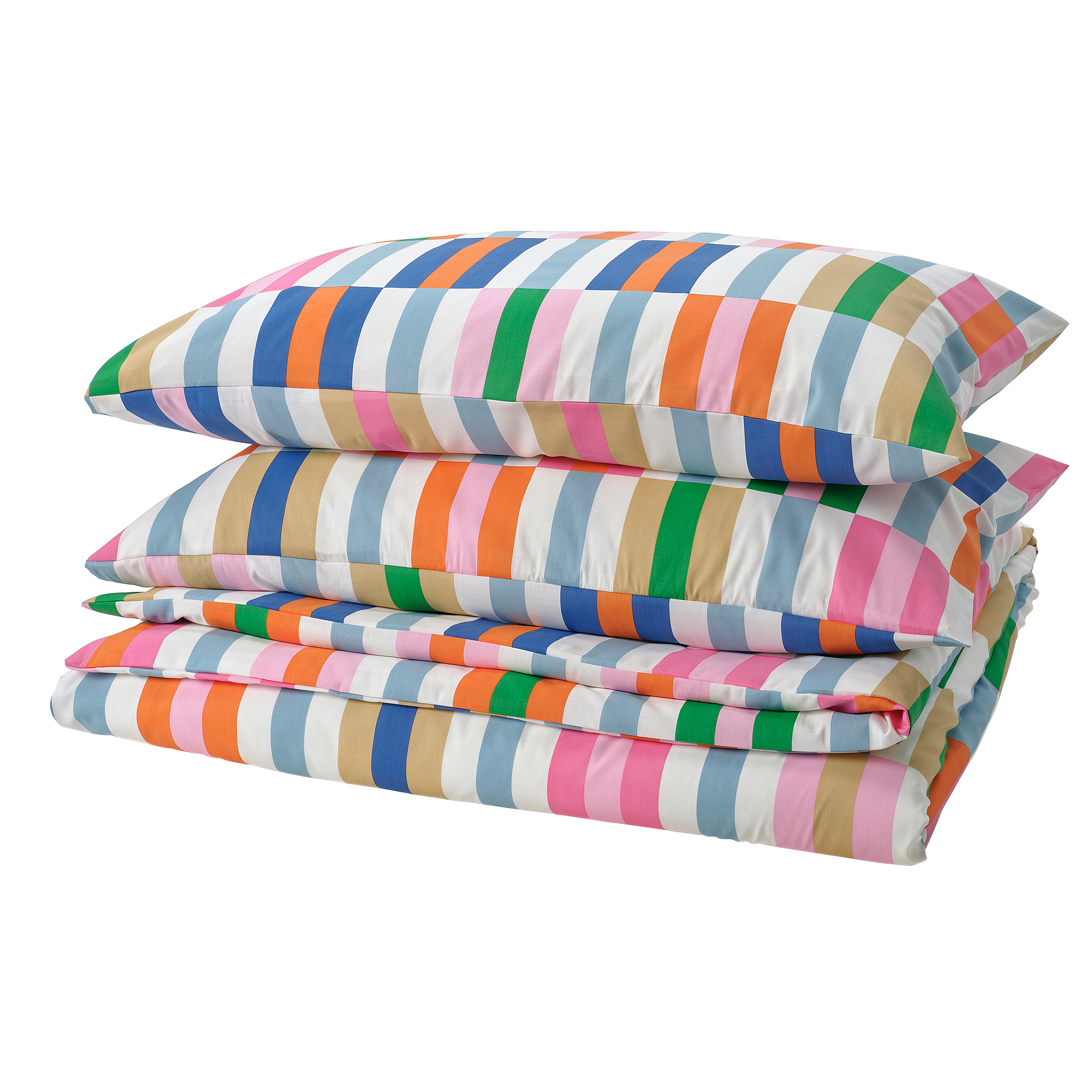KLIBBKORSÖRT duvet cover and 2 pillowcases