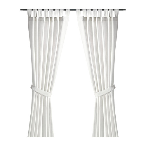 LENDA - 窗簾附布腰 2件裝, 白色 | IKEA 線上購物 - PE336821_S4
