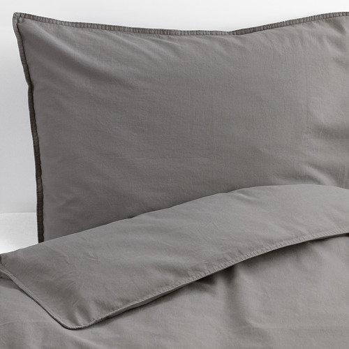 ÄNGSLILJA - quilt cover and 2 pillowcases, grey | IKEA Taiwan Online - PE575540_S4