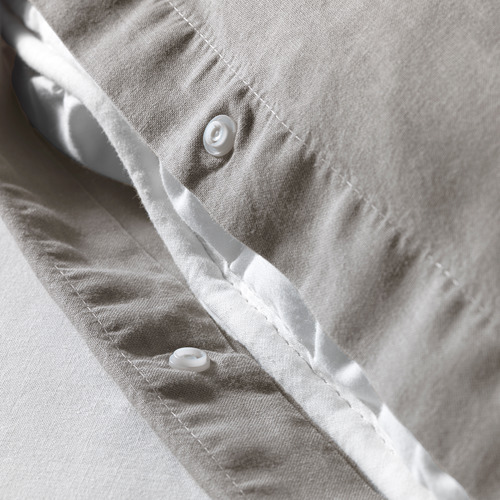 ÄNGSLILJA - quilt cover and 2 pillowcases, grey | IKEA Taiwan Online - PE606220_S4