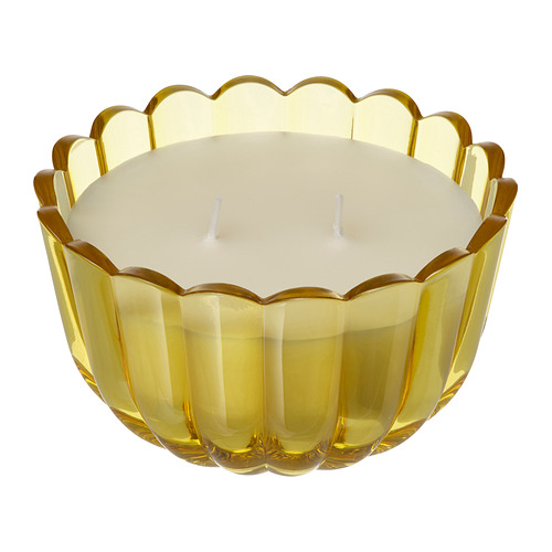 MORKULLA - 2芯香氛杯狀蠟燭，柑橘花 黃綠色，22 時 | IKEA 線上購物 - E1001787_S4