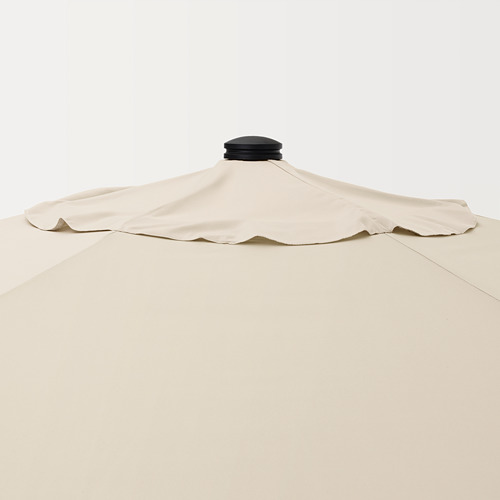 BETSÖ/LINDÖJA - parasol with base, brown wood effect beige/Huvön | IKEA Taiwan Online - PE762011_S4