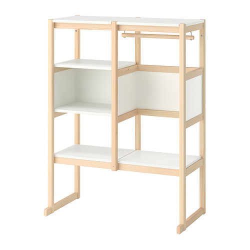 FLISAT - 開放式收納櫃，染白松木/白色，88x38x117 公分 | IKEA 線上購物 - E1001803_S4