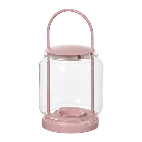TOFSAND - lantern for tealight, in/outdoor, pink, 21 cm | IKEA Taiwan Online - E1001813_S4