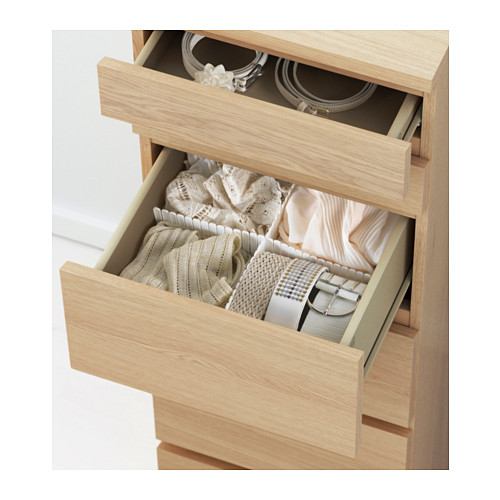 MALM - 抽屜櫃/6抽, 實木貼皮, 染白橡木/鏡面 | IKEA 線上購物 - PE557675_S4