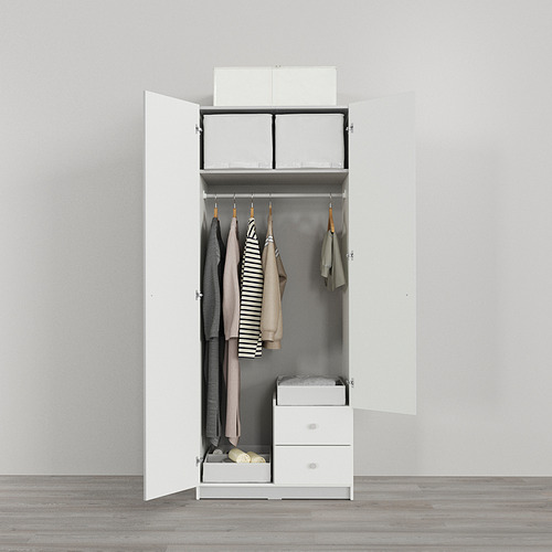 BRUKSVARA wardrobe with 2 doors and 2 drawers