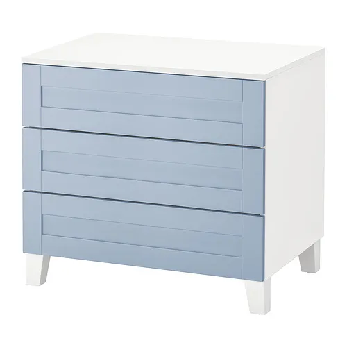 PLATSA - 抽屜櫃/3抽, 白色/Sannidal 藍色, 80x57x73 公分 | IKEA 線上購物 - PE963289_S4
