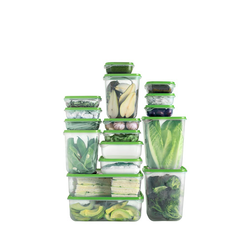 PRUTA - food container, set of 17, transparent/green | IKEA Taiwan Online - PH143104_S4