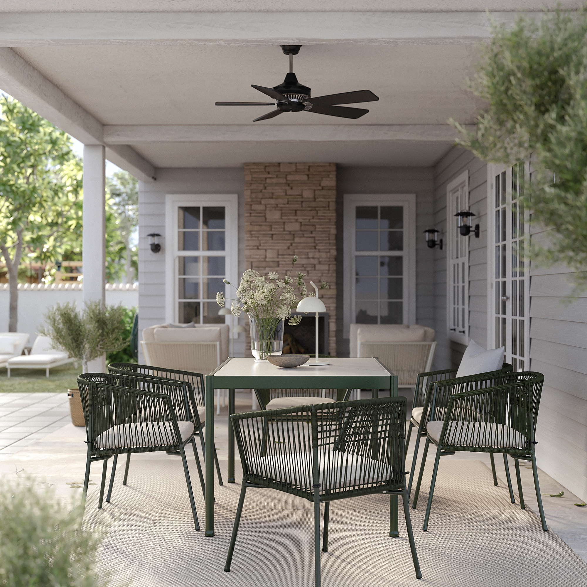 SEGERÖN table+6 chairs w armrests, outdoor