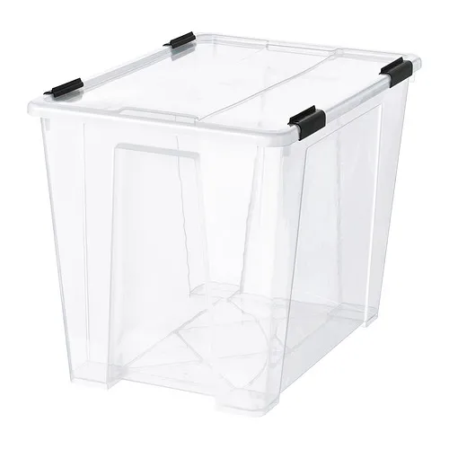 SAMLA - 卡扣式收納盒, 透明/黑色, 57x39x43 公分/65 公升 | IKEA 線上購物 - E1002028_S4