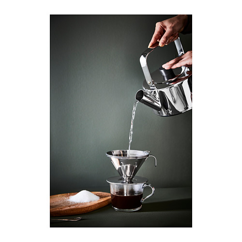 ÖVERST 3-piece metal filter coffee set