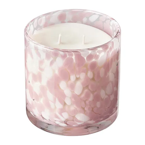 KRONSÅNGARE - 2芯香氛杯狀蠟燭，粉紅花香味/圓點 粉紅色，50 時 | IKEA 線上購物 - E1002097_S4