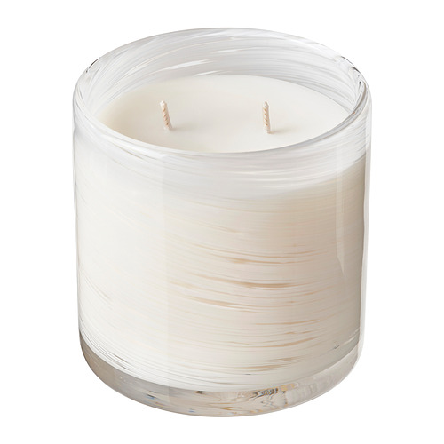 KRONSÅNGARE scented candle in glass, 2 wicks