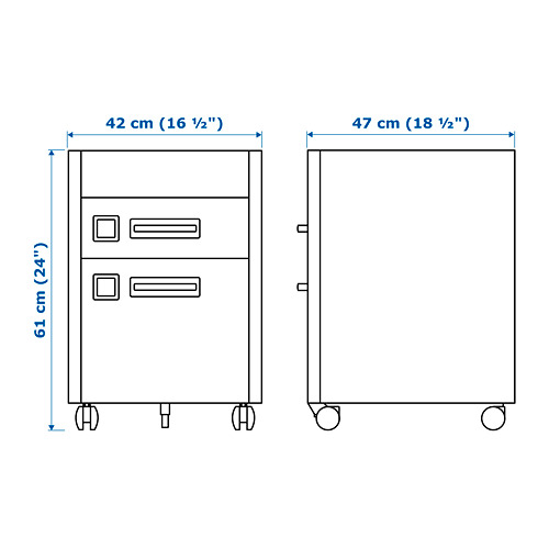 IDÅSEN drawer unit with smart lock