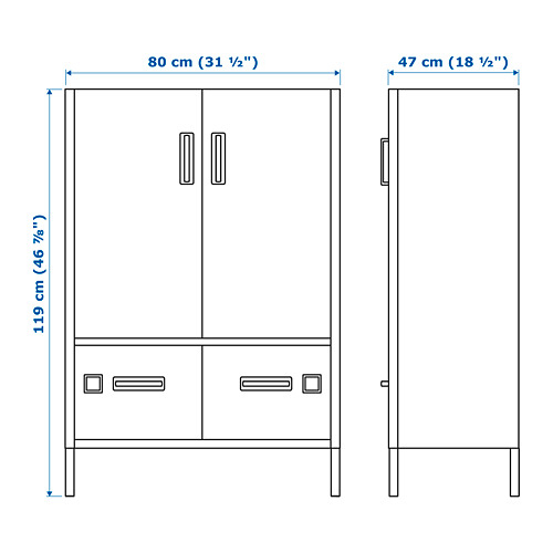 IDÅSEN cabinet with doors and drawers