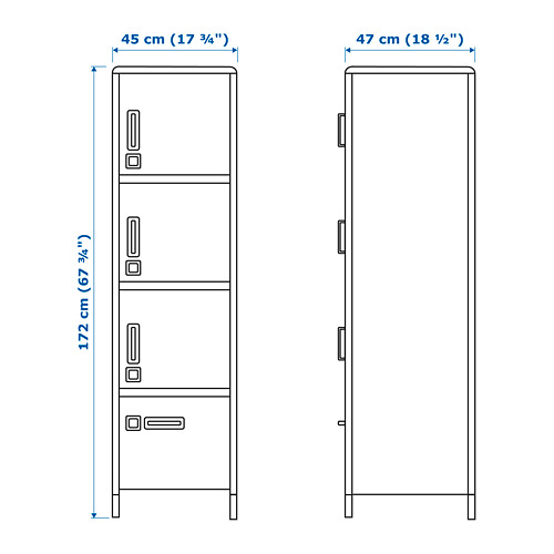 IDÅSEN high cabinet with drawer and doors