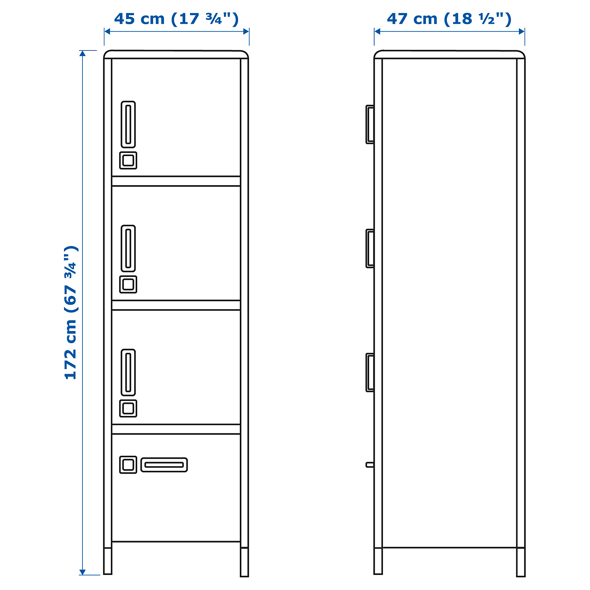 IDÅSEN high cabinet with drawer and doors