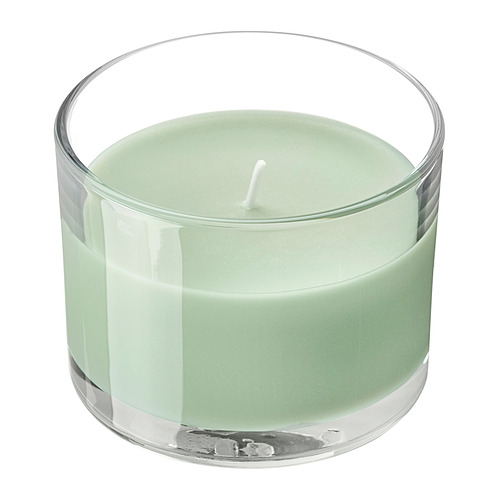 LOTSFÅGEL scented candle in glass