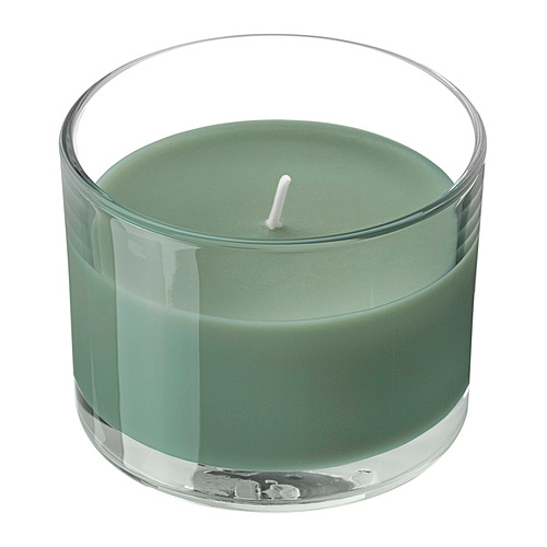 LOTSFÅGEL scented candle in glass